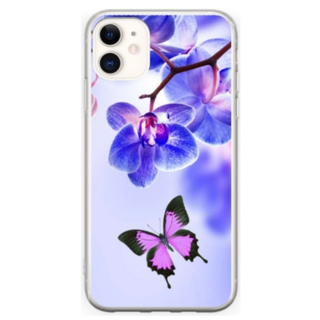 Husa personalizata tip carcasa HQPrint pentru Apple iPhone 11, model Butterfly 2, multicolor, S1D1M0029