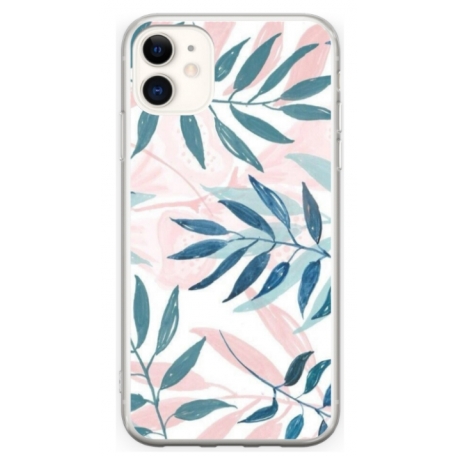 Husa personalizata tip carcasa HQPrint pentru Apple iPhone 11, model Leaf Design 1, multicolor, S1D1M0044