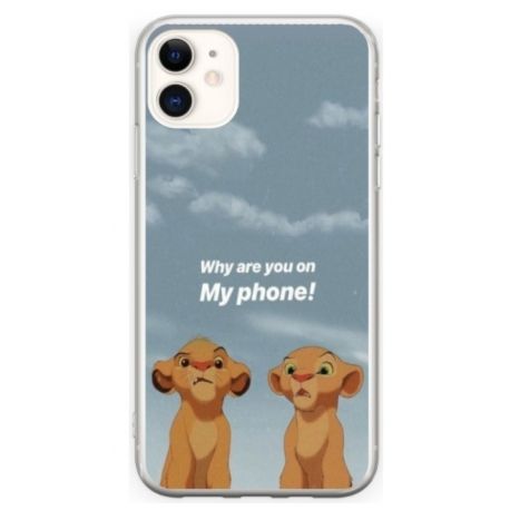 Husa personalizata tip carcasa HQPrint pentru Apple iPhone 11, model Why are you on my phone, multicolor, S1D1M0220