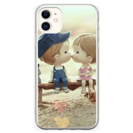 Husa personalizata tip carcasa HQPrint pentru Apple iPhone 11, model Kiss, multicolor, S1D1M0259