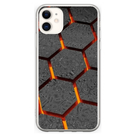 Husa personalizata tip carcasa HQPrint pentru Apple iPhone 11, model Lava Hex, multicolor, S1D1M0265