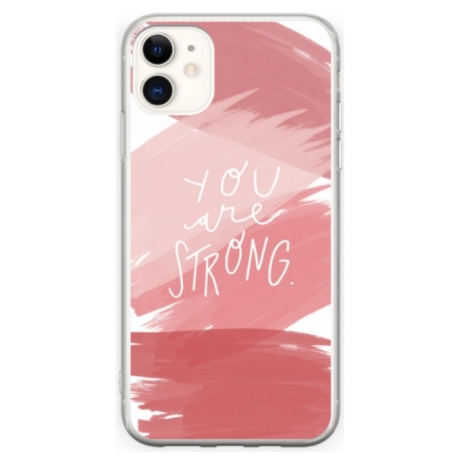 Husa personalizata tip carcasa HQPrint pentru Apple iPhone 11, model You are Strong, multicolor, S1D1M0275