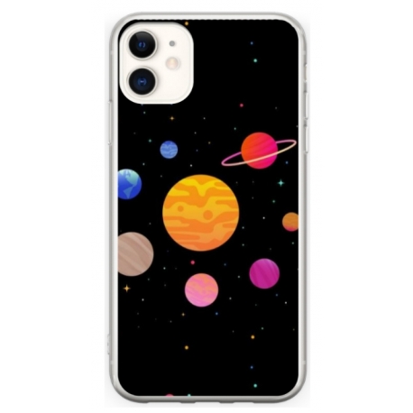 Husa personalizata tip carcasa HQPrint pentru Apple iPhone 11, model Colorful Galaxy, multicolor, S1D1M0283
