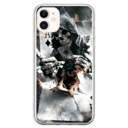 Husa personalizata tip carcasa HQPrint pentru Apple iPhone 11, model Skeleton Cards, multicolor, S1D1M0301