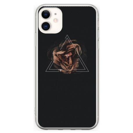 Husa personalizata tip carcasa HQPrint pentru Apple iPhone 11, model Triangle Rose, multicolor, S1D1M0316