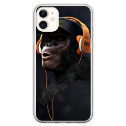 Husa personalizata tip carcasa HQPrint pentru Apple iPhone 11, model Monkey, multicolor, S1D1M0319