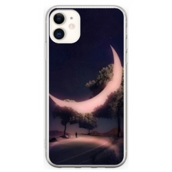 Husa personalizata tip carcasa HQPrint pentru Apple iPhone 11, model Moon in the Trees, multicolor, S1D1M0331