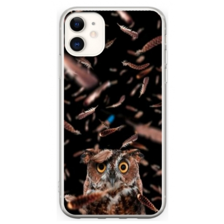 Husa personalizata tip carcasa HQPrint pentru Apple iPhone 11, model Owl, multicolor, S1D1M0334