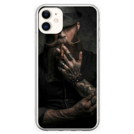 Husa personalizata tip carcasa HQPrint pentru Apple iPhone 11, model Beard Man, multicolor, S1D1M0355