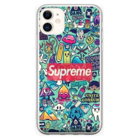 Husa personalizata tip carcasa HQPrint pentru Apple iPhone 11, model Supreme, multicolor, S1D1M0360
