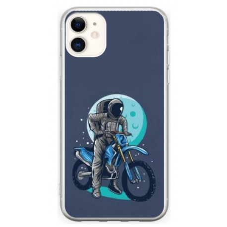 Husa personalizata tip carcasa HQPrint pentru Apple iPhone 11, model Biker Astronaout, multicolor, S1D1M0375