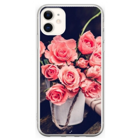 Husa personalizata tip carcasa HQPrint pentru Apple iPhone 11, model Flowers 22, multicolor, S1D1M0379