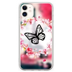 Husa personalizata tip carcasa HQPrint pentru Apple iPhone 11, model Butterfly 8, multicolor, S1D1M0380