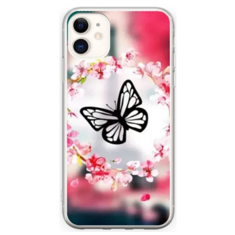 Husa personalizata tip carcasa HQPrint pentru Apple iPhone 11, model Butterfly 8, multicolor, S1D1M0380