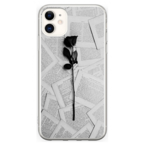 Husa personalizata tip carcasa HQPrint pentru Apple iPhone 12 Mini, model Black Rose, multicolor, S1D1M0021