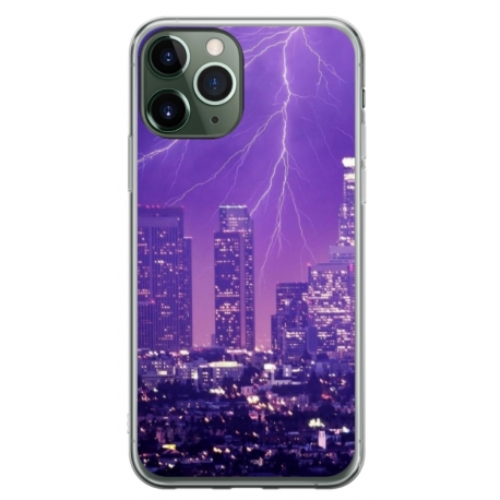 Husa personalizata tip carcasa HQPrint pentru Apple iPhone 12 Pro Max, model Purple Lightning, multicolor, S1D1M0354
