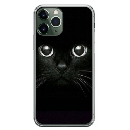 Husa personalizata tip carcasa HQPrint pentru Apple iPhone 12 Pro, model Black Cat 1, multicolor, S1D1M0015