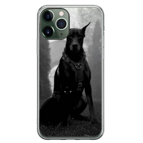 Husa personalizata tip carcasa HQPrint pentru Apple iPhone 12 Pro, model Doberman, multicolor, S1D1M0018