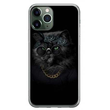 Husa personalizata tip carcasa HQPrint pentru Apple iPhone 12 Pro, model Black Cat 4, multicolor, S1D1M0097