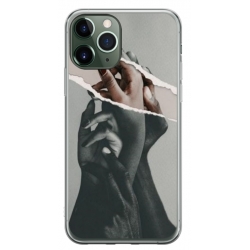 Husa personalizata tip carcasa HQPrint pentru Apple iPhone 12 Pro, model Black and White Hands, multicolor, S1D1M0300