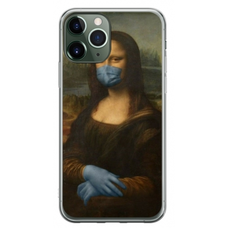 Husa personalizata tip carcasa HQPrint pentru Apple iPhone 12 Pro, model Covid Mona Lisa, multicolor, S1D1M0327