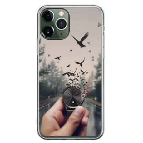 Husa personalizata tip carcasa HQPrint pentru Apple iPhone 12 Pro, model Time Flies 2, multicolor, S1D1M0365