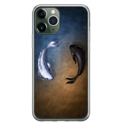 Husa personalizata tip carcasa HQPrint pentru Apple iPhone 12 Pro, model Ying and Yang Fish, multicolor, S1D1M0390