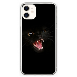 Husa personalizata tip carcasa HQPrint pentru Apple iPhone 12, model Black Cat 2, multicolor, S1D1M0016