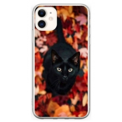 Husa personalizata tip carcasa HQPrint pentru Apple iPhone 12, model Black Cat 3, multicolor, S1D1M0017