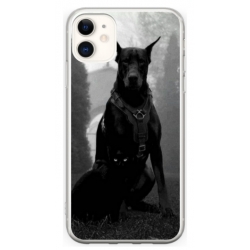 Husa personalizata tip carcasa HQPrint pentru Apple iPhone 12, model Doberman, multicolor, S1D1M0018