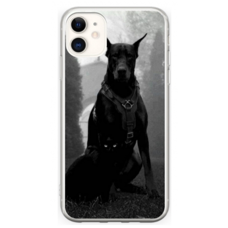 Husa personalizata tip carcasa HQPrint pentru Apple iPhone 12, model Doberman, multicolor, S1D1M0018