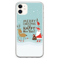 Husa personalizata tip carcasa HQPrint pentru Apple iPhone 12, model Happy Christmas and New Year, multicolor, S1D1M0047