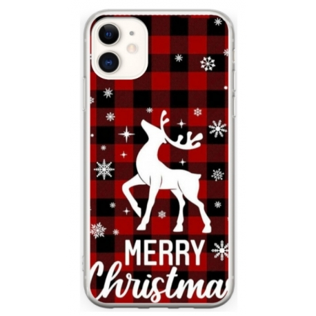 Husa personalizata tip carcasa HQPrint pentru Apple iPhone 12, model Merry Christmas Reindeer 2, multicolor, S1D1M0050