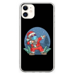 Husa personalizata tip carcasa HQPrint pentru Apple iPhone 12, model Covid Santa, multicolor, S1D1M0055