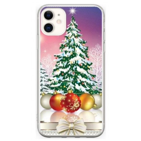 Husa personalizata tip carcasa HQPrint pentru Apple iPhone 12, model Christmas Tree 1, multicolor, S1D1M0057