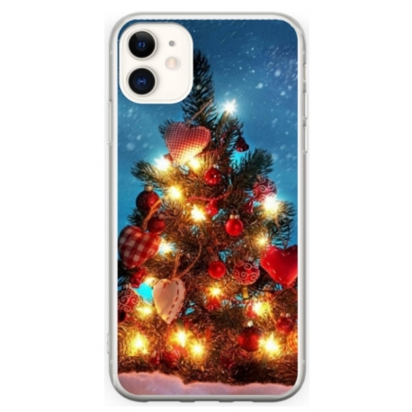 Husa personalizata tip carcasa HQPrint pentru Apple iPhone 12, model Christmas Tree 2, multicolor, S1D1M0058