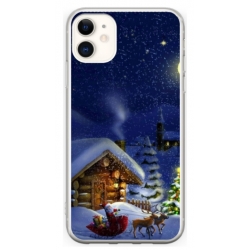 Husa personalizata tip carcasa HQPrint pentru Apple iPhone 12, model Christmas Cottage, multicolor, S1D1M0059