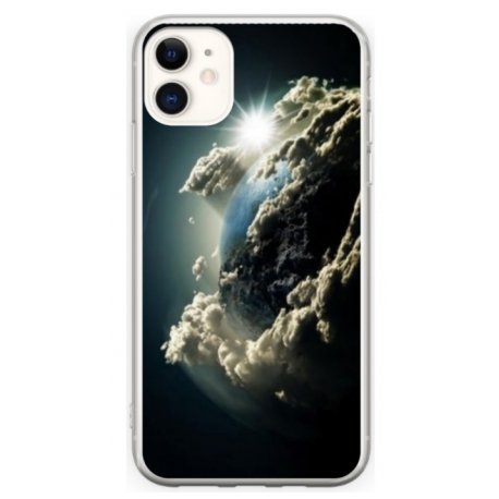 Husa personalizata tip carcasa HQPrint pentru Apple iPhone 12, model Cloudy Earth, multicolor, S1D1M0067