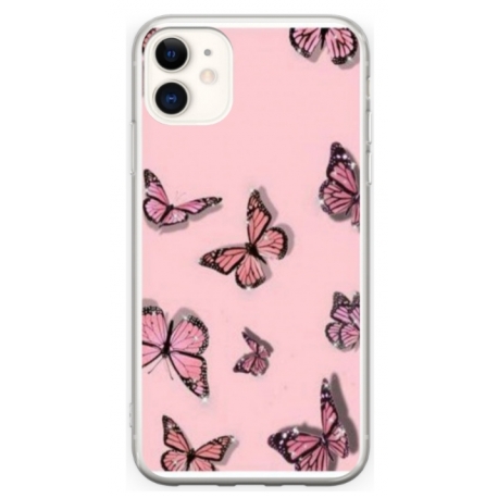 Husa personalizata tip carcasa HQPrint pentru Apple iPhone 12, model Butterfly 7, multicolor, S1D1M0076