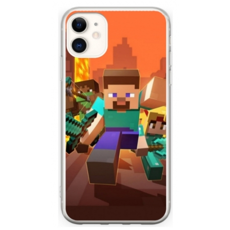 Husa personalizata tip carcasa HQPrint pentru Apple iPhone 12, model Minecraft 1, multicolor, S1D1M0125