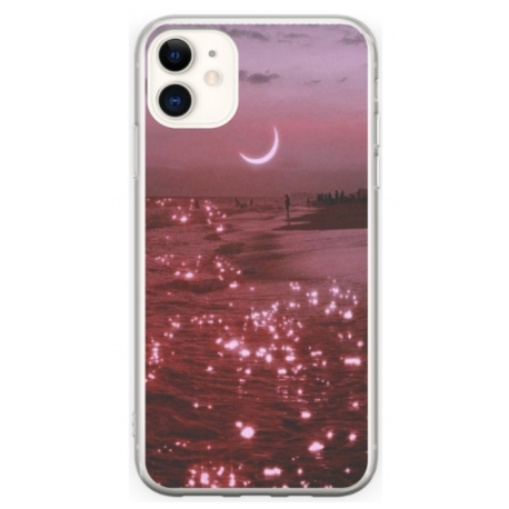 Husa personalizata tip carcasa HQPrint pentru Apple iPhone 12, model Pink Sky, multicolor, S1D1M0129