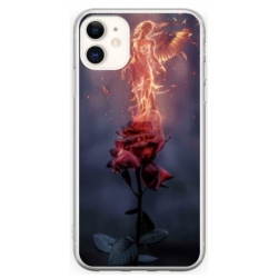 Husa personalizata tip carcasa HQPrint pentru Apple iPhone 12, model Fire Rose, multicolor, S1D1M0158