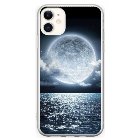 Husa personalizata tip carcasa HQPrint pentru Apple iPhone 12, model Moon Sky, multicolor, S1D1M0228