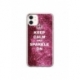 Husa personalizata tip carcasa HQPrint pentru Apple iPhone 12, model Keep Calm and Sparkle On, multicolor, S1D1M0252