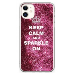 Husa personalizata tip carcasa HQPrint pentru Apple iPhone 12, model Keep Calm and Sparkle On, multicolor, S1D1M0252