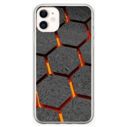 Husa personalizata tip carcasa HQPrint pentru Apple iPhone 12, model Lava Hex, multicolor, S1D1M0265