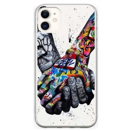 Husa personalizata tip carcasa HQPrint pentru Apple iPhone 12, model Abstract Holding, multicolor, S1D1M0271