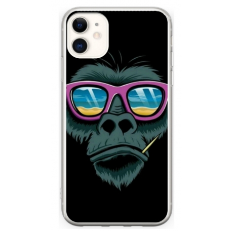 Husa personalizata tip carcasa HQPrint pentru Apple iPhone 12, model Gorilla, multicolor, S1D1M0288