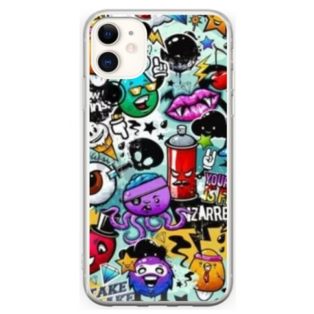 Husa personalizata tip carcasa HQPrint pentru Apple iPhone 12, model Grafitti, multicolor, S1D1M0289