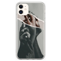 Husa personalizata tip carcasa HQPrint pentru Apple iPhone 12, model Black and White Hands, multicolor, S1D1M0300